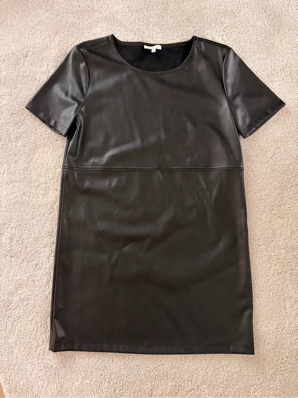 Z Supply Black Faux Leather Shift Dress